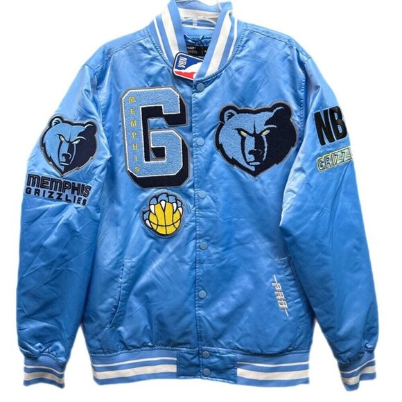 NBA Memphis Grizzlies Retro Mash Up Logo Satin Jacket Pro Standard XL NEW! - Picture 2 of 6